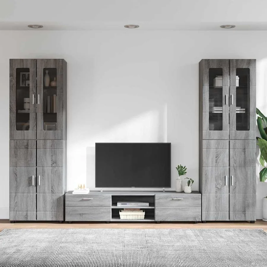 Ensemble meuble TV FLORIN 3 pcs Gris Sonoma Bois d'ingénierie - 4