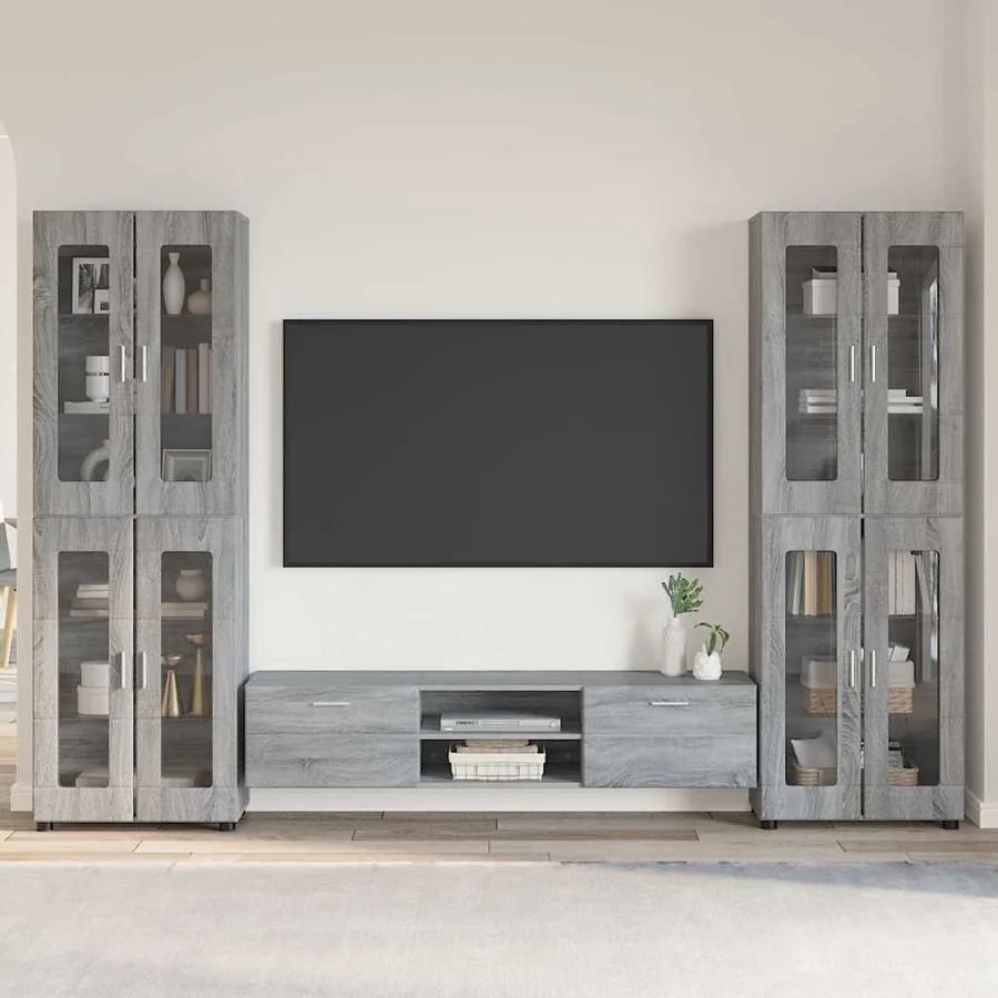 Ensemble meuble TV FLORIN 3 pcs Gris Sonoma Bois d'ingénierie