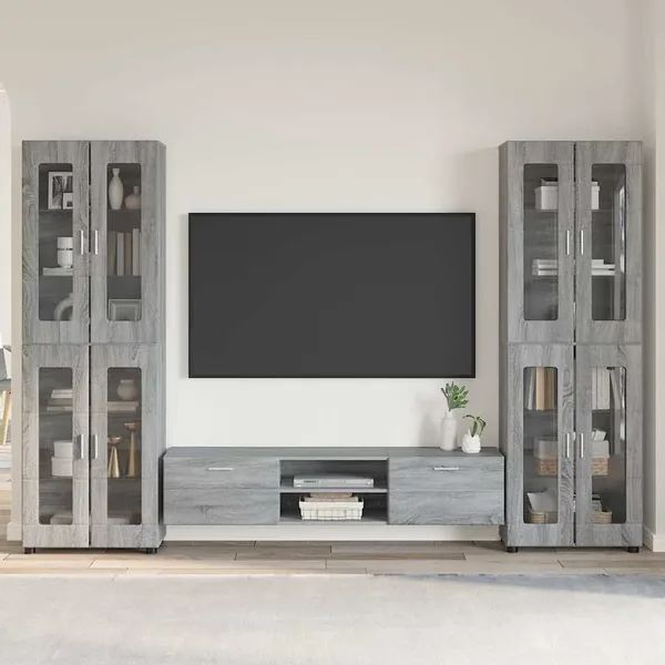 Ensemble meuble TV FLORIN 3 pcs Gris Sonoma Bois d'ingénierie