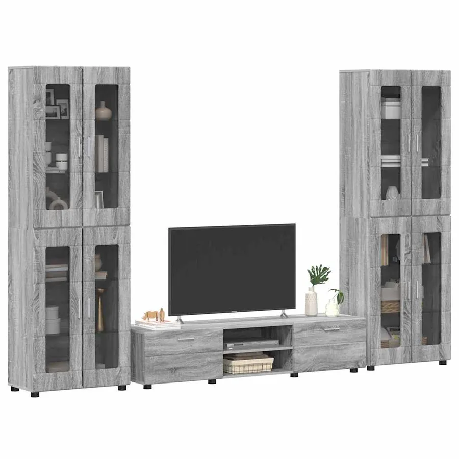 Ensemble meuble TV FLORIN 3 pcs Gris Sonoma Bois d'ingénierie - 3