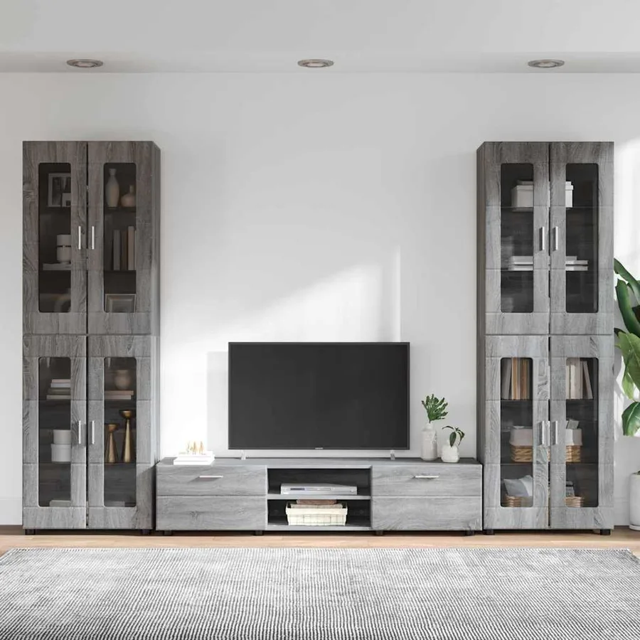 Ensemble meuble TV FLORIN 3 pcs Gris Sonoma Bois d'ingénierie - 4