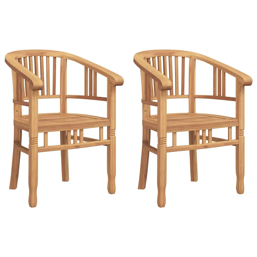 Chaise 2 pcs Marron 63 x 58 x 89 cm Bois de teck massif - 2