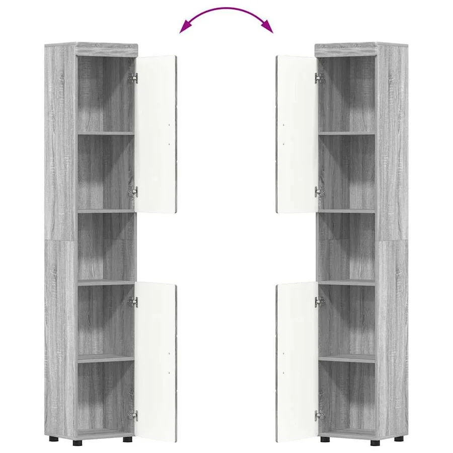 Ensemble de mobilier de salle de bain TULUM 3 pcs Gris Sonoma - 6