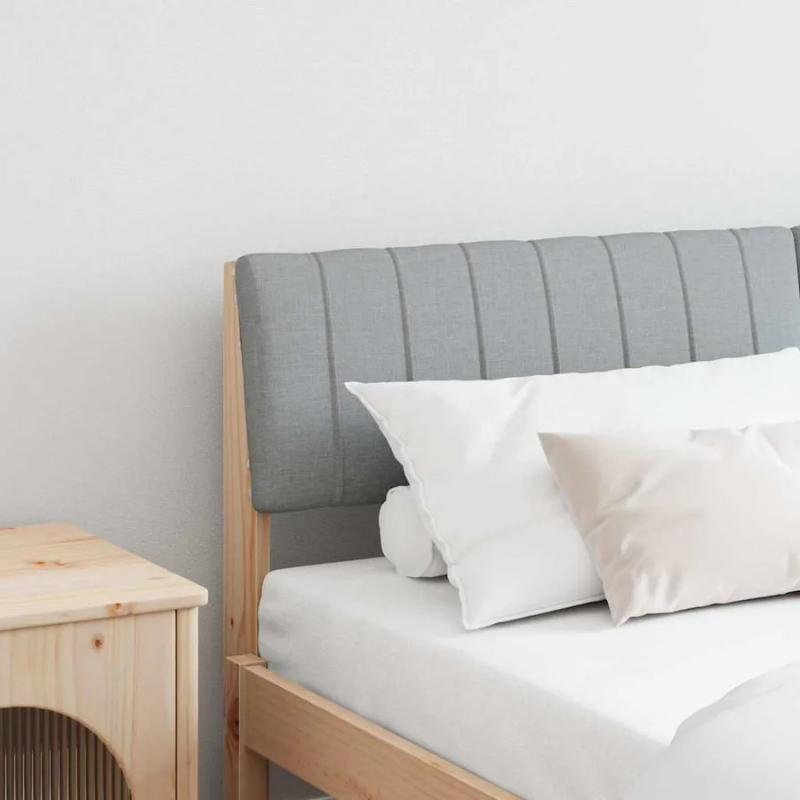 Tête de lit capitonnée Gris clair 150 cm Pin massif