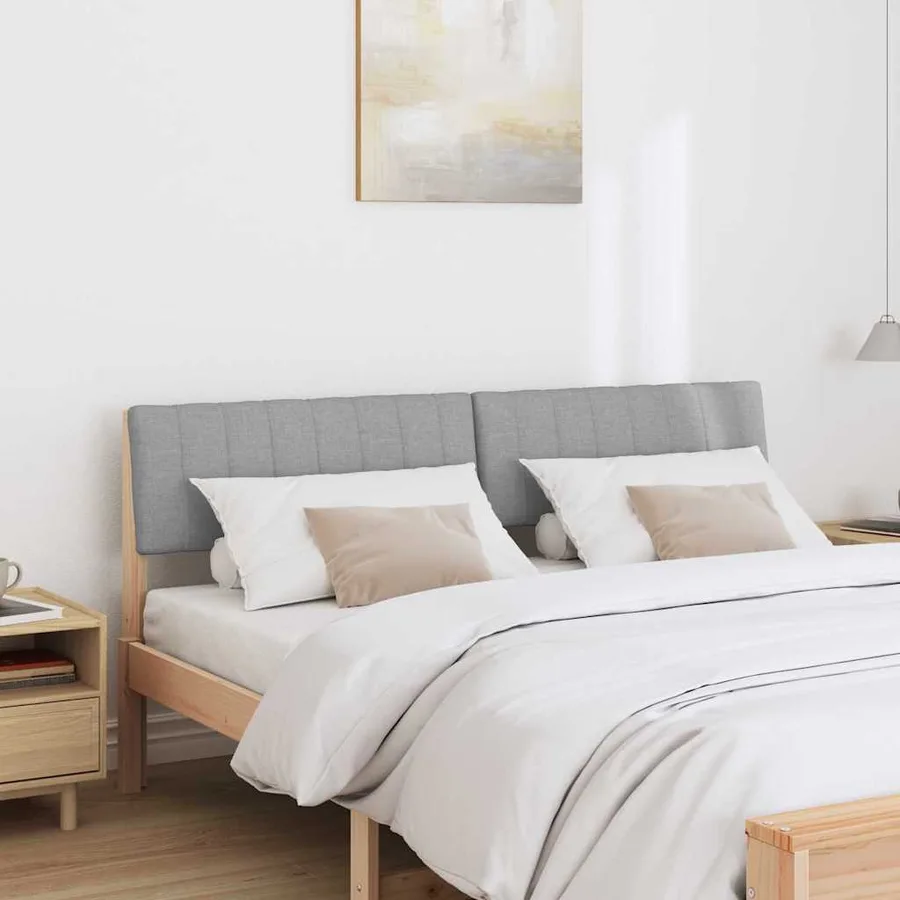 Tête de lit capitonnée Gris clair 150 cm Pin massif - 3