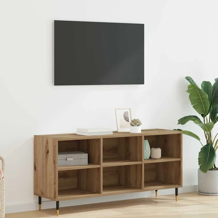 Meuble TV 103,5 x 30 x 50 cm Chêne artisanal Bois d'ingénierie