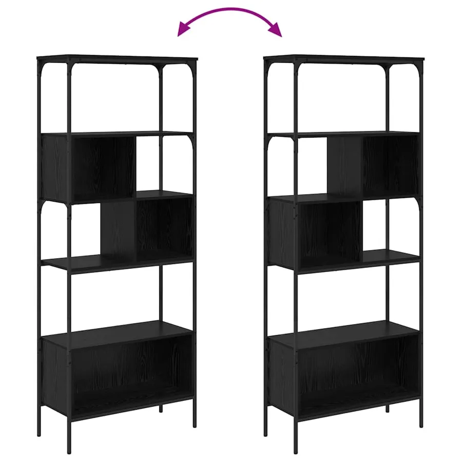 Bibliothèque Chêne noir 76 x 33 x 188,5 cm Bois d'ingénierie - 9