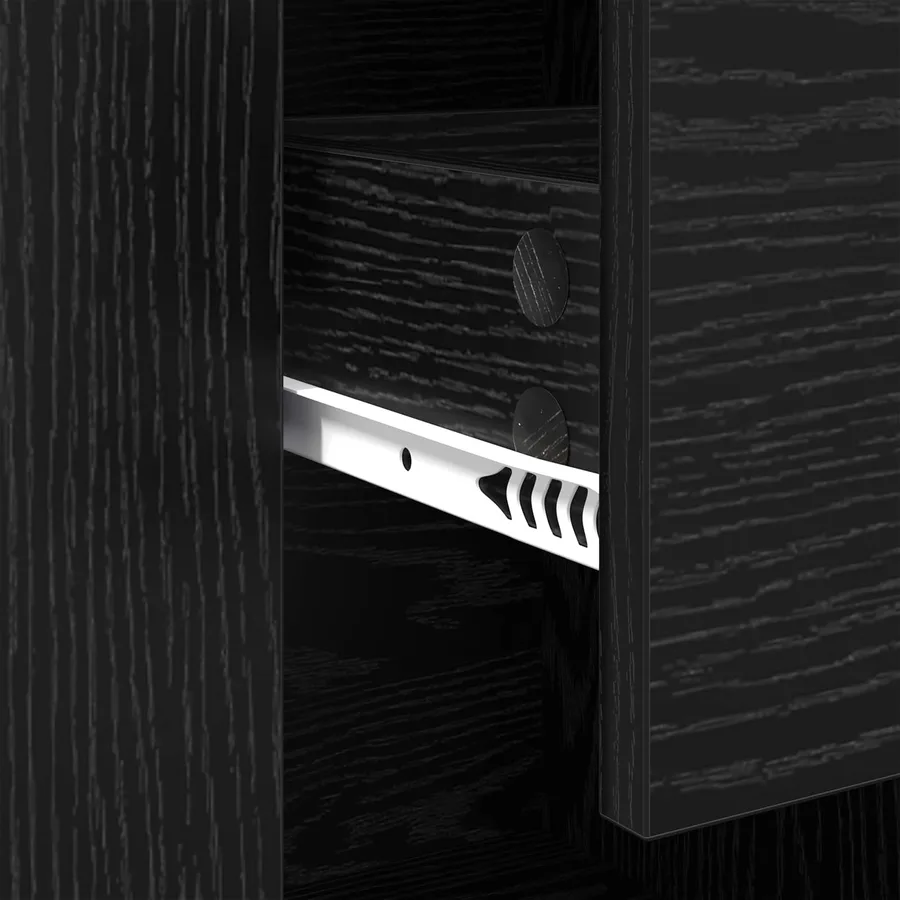 Buffet Chêne noir 100 x 30 x 59,5 cm Bois d'ingénierie - 9
