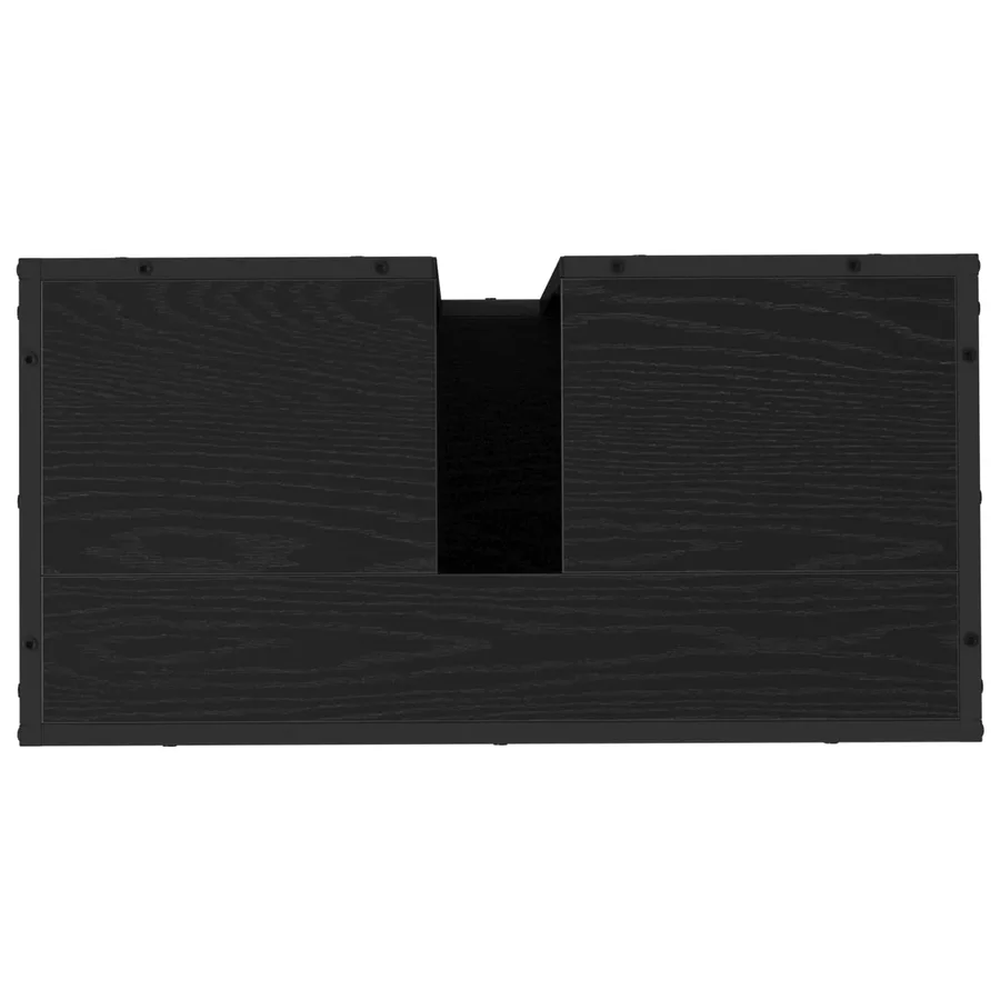 Cabinet de salle de bain avec porte Chêne noir 65 x 33 x 60 cm - 9