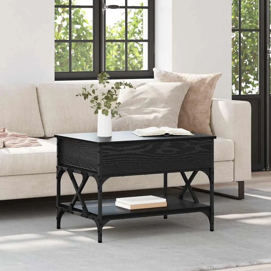 Table basse Chêne noir 70x50x50cm Bois d'ingénierie
