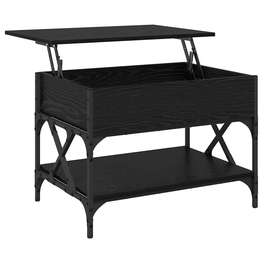 Table basse Chêne noir 70x50x50cm Bois d'ingénierie - 5