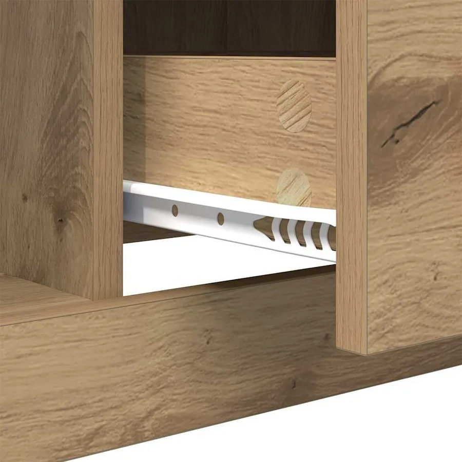 Table basse Chêne artisanal 90 x 50 x 35 cm Bois d'ingénierie - 9