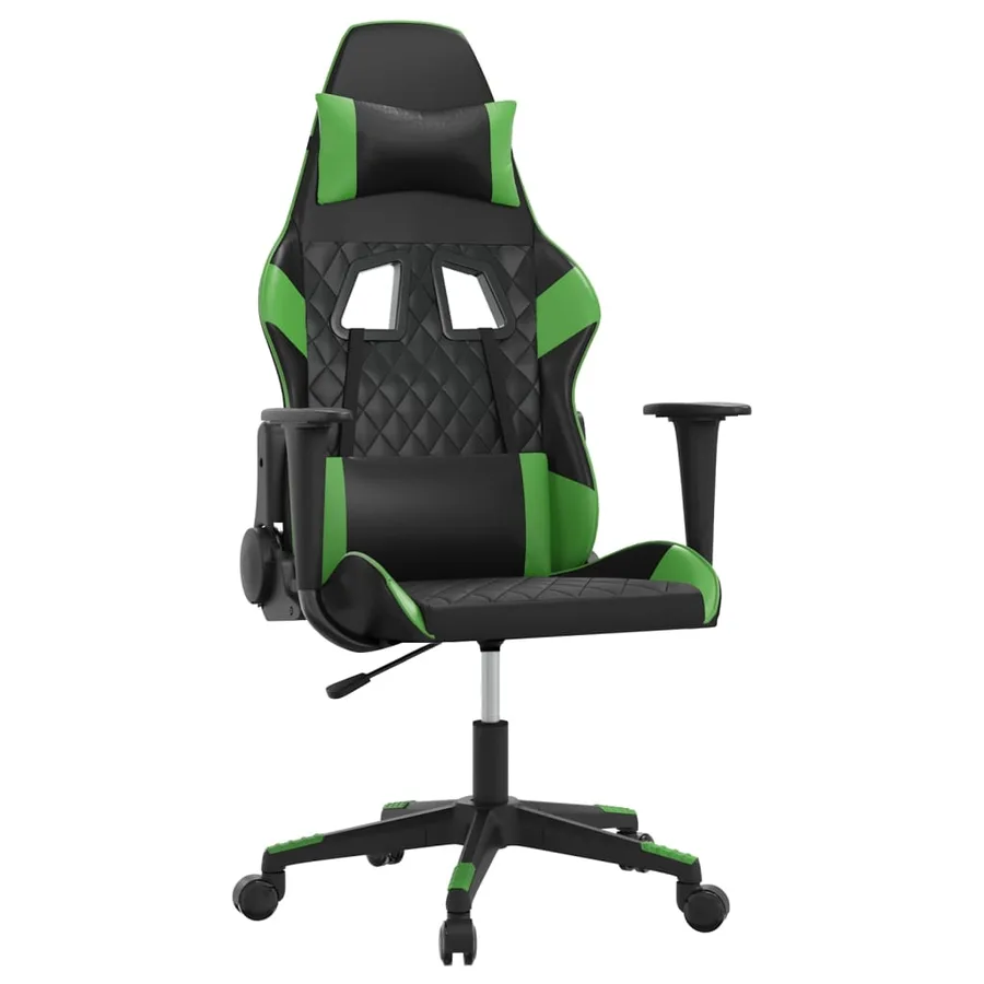 Chaise de jeu de massage Noir et vert Similicuir - 2