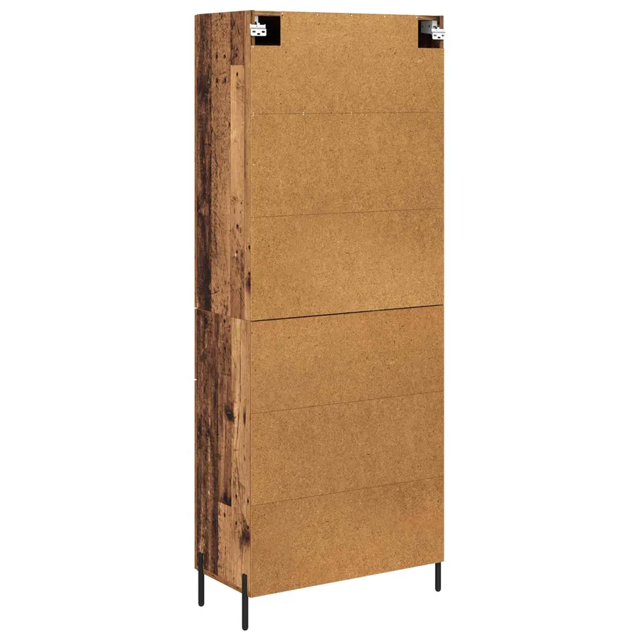 Haut Armoire 2 pcs Bois Ancien Bois d'ingénierie - 10