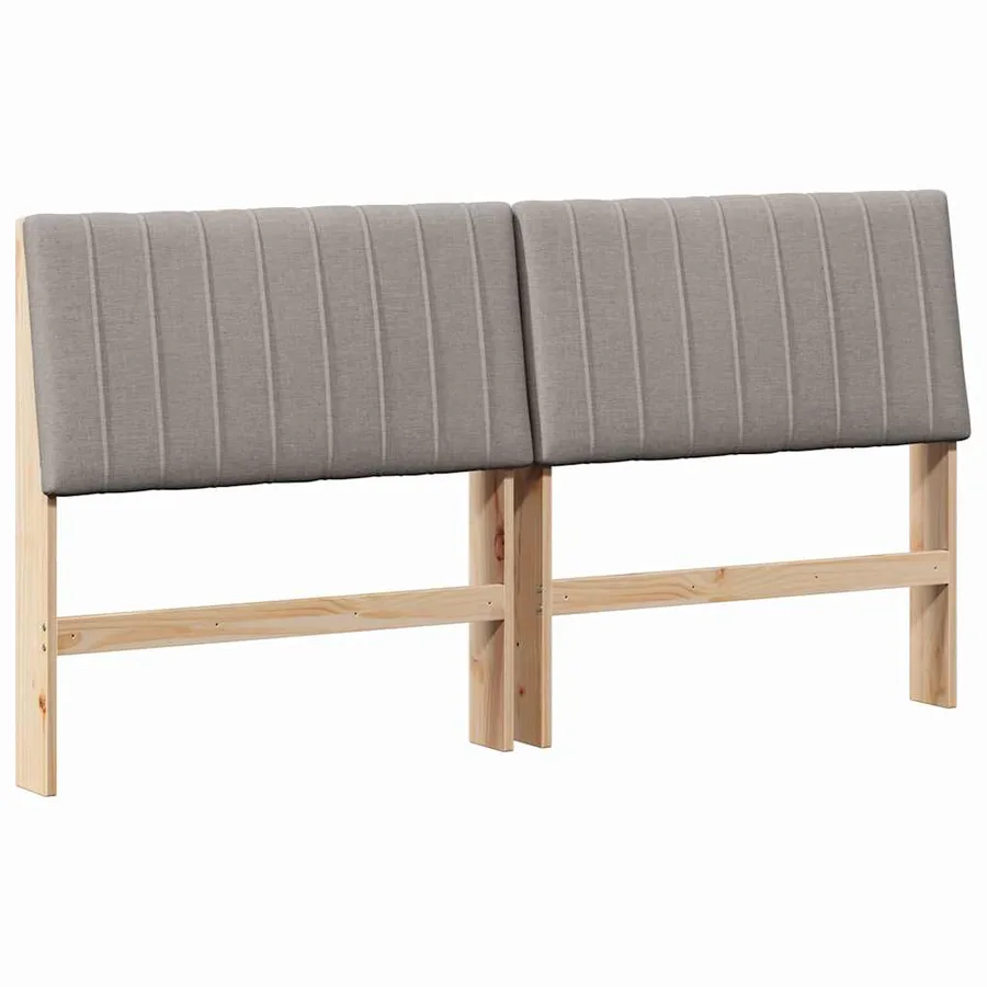 Tête de lit capitonnée Taupe 200 cm Pin massif - 2