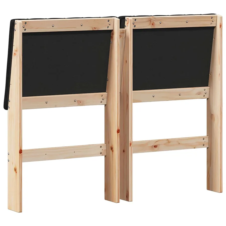 Tête de lit capitonnée Noir 120 cm Pin massif - 6