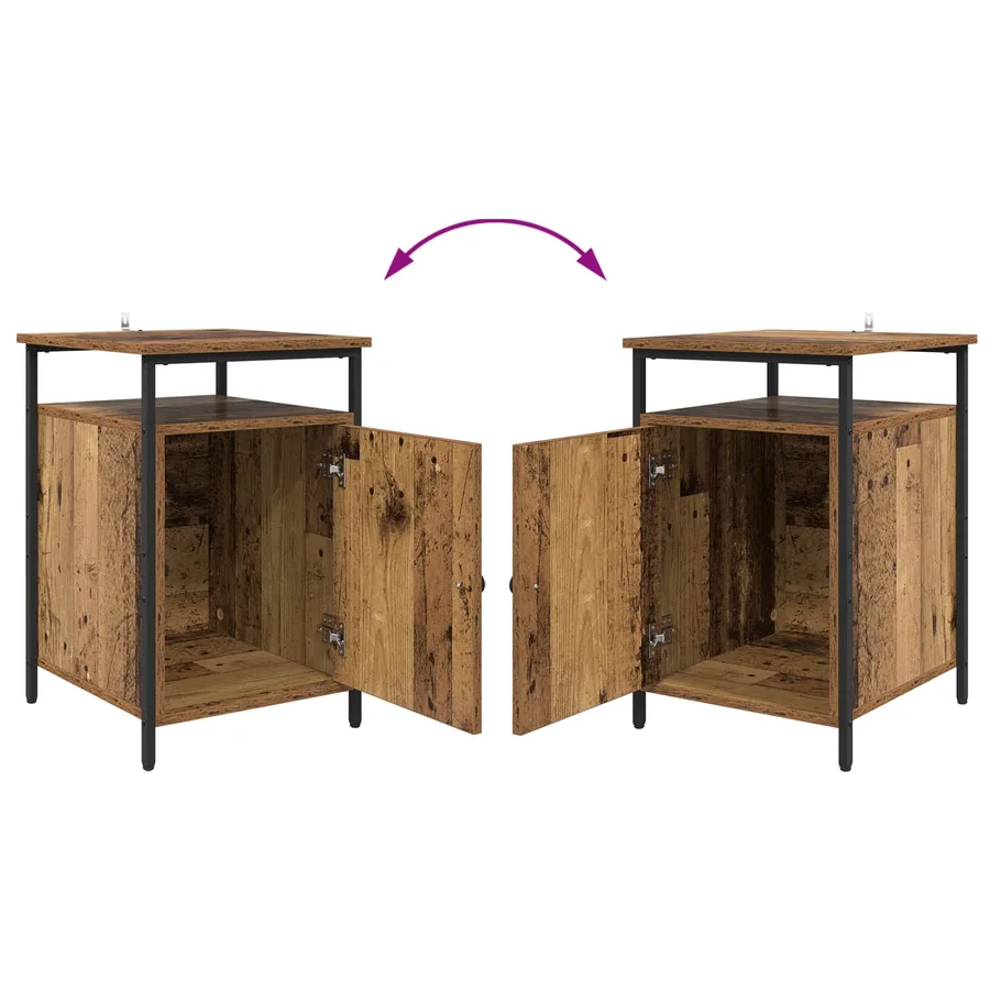 Cabinet de chevet 2 pcs Bois ancien 40 x 42 x 60cm - 13