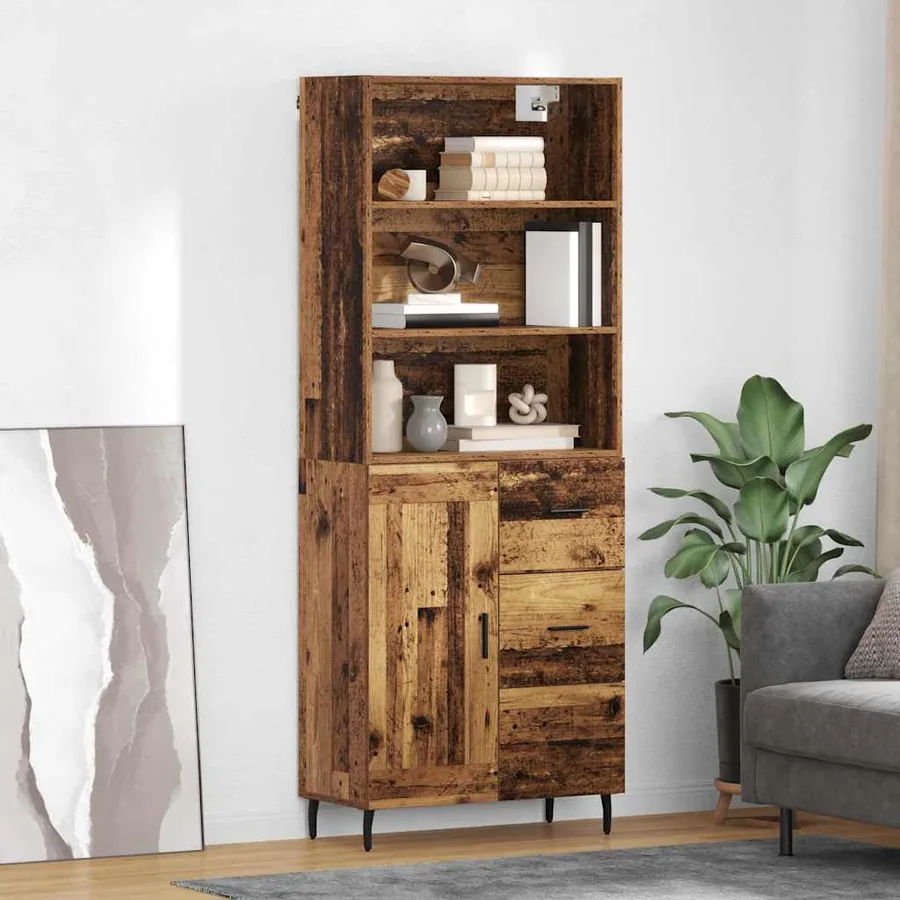 Haut Armoire avec tiroir Bois Ancien 69,5 x 34 x 180 cm
