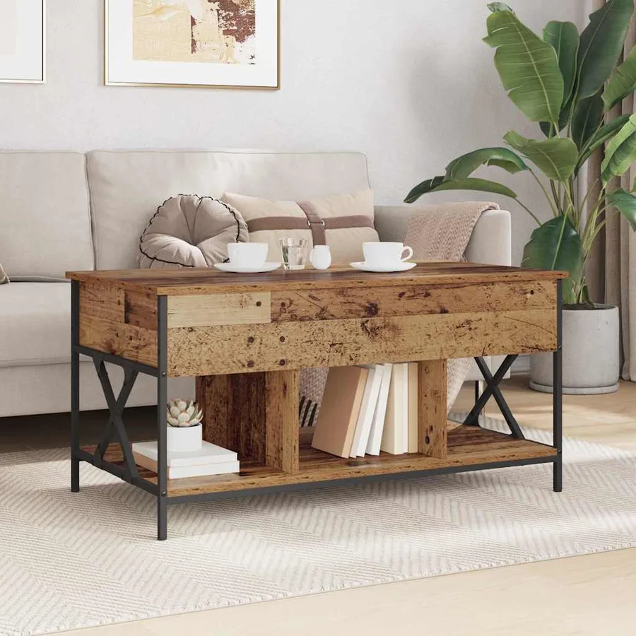 Table basse Bois Ancien 100 x 55 x 48,5 cm Bois d'ingénierie - 4