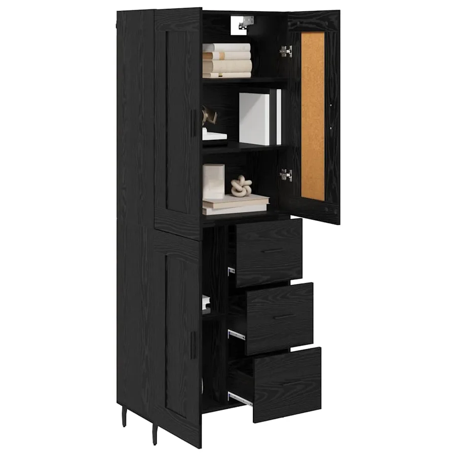 Haut Armoire 2 pcs Chêne noir 69,5 x 34 x 180 cm - 3