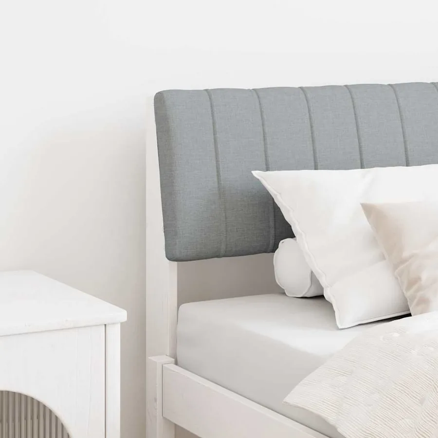 Tête de lit capitonnée Gris clair 90 cm Pin massif