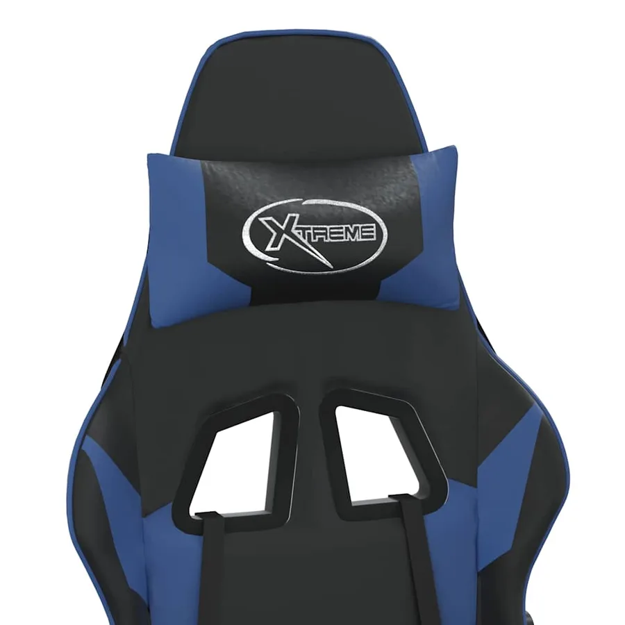 Chaise de jeu de massage Noir et bleu Similicuir - 10