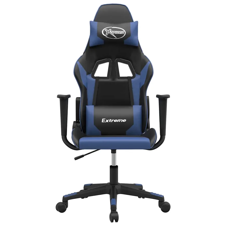 Chaise de jeu de massage Noir et bleu Similicuir - 3