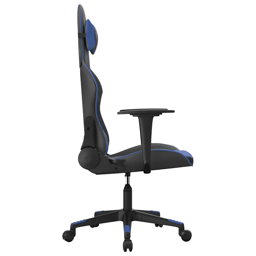 Chaise de jeu de massage Noir et bleu Similicuir - 4