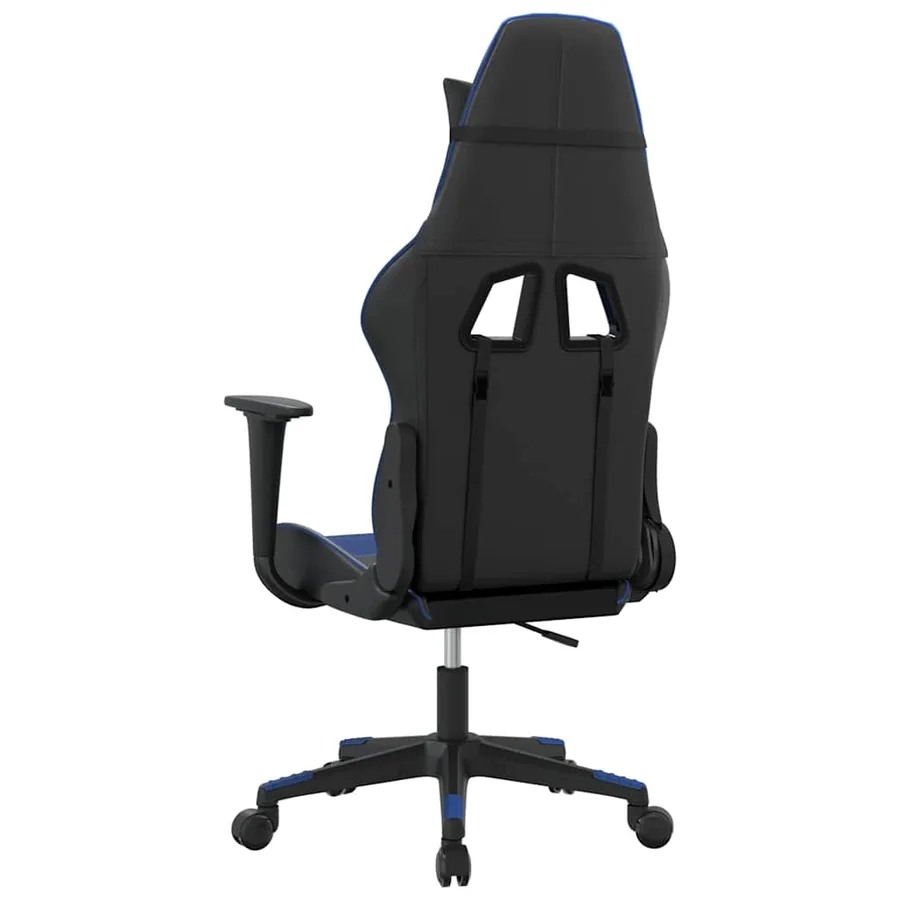 Chaise de jeu de massage Noir et bleu Similicuir - 5
