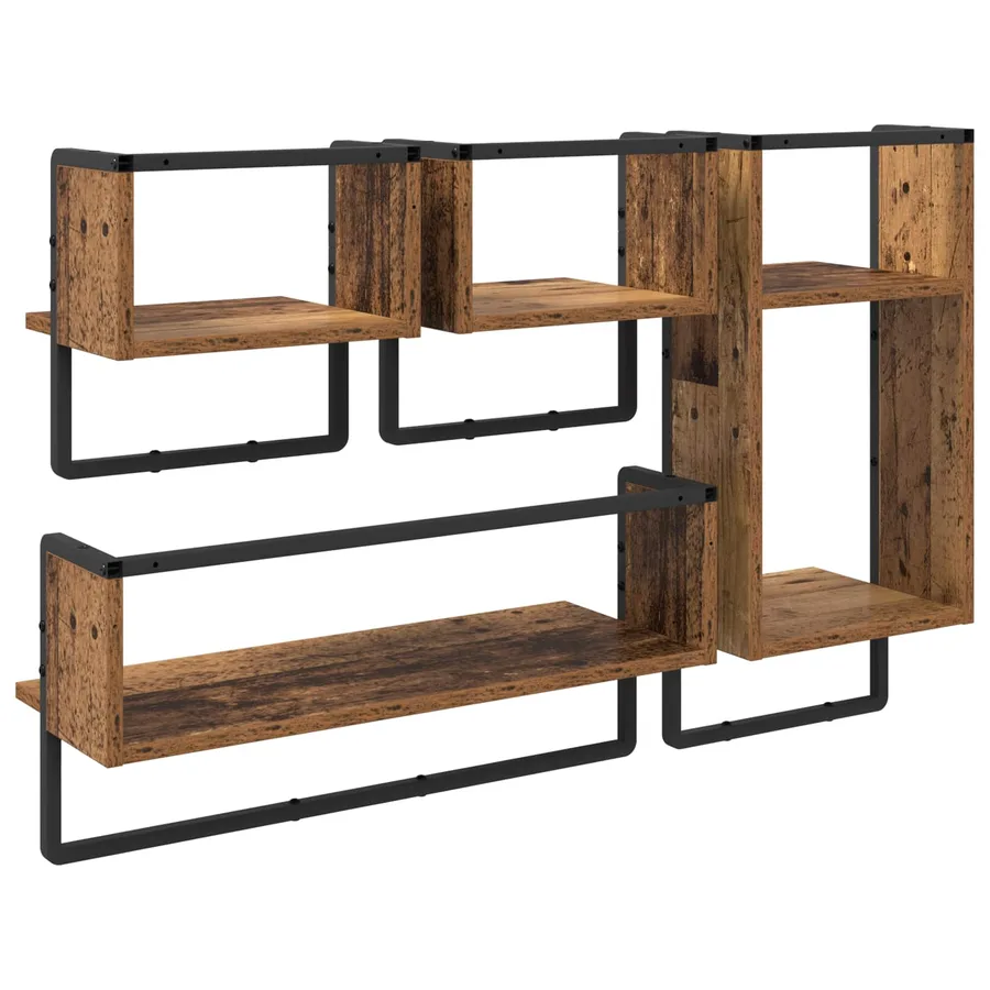 Ensemble d'étagères murales 4 pcs Bois Ancien 65 x 25 x 30 cm - 13