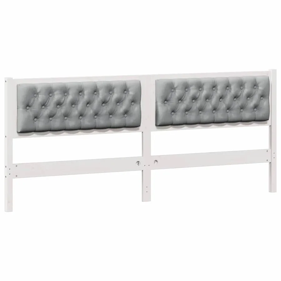 Tête de lit Autre Blanc et gris clair 200 cm Bois massif en pin - 2