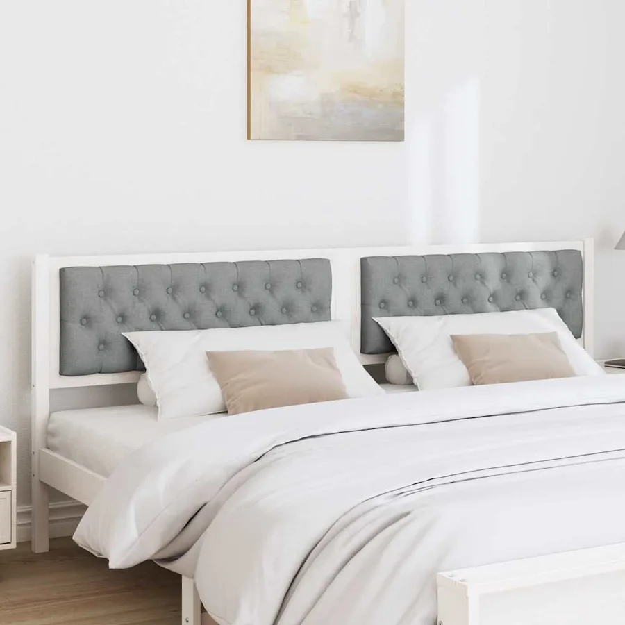 Tête de lit Autre Blanc et gris clair 200 cm Bois massif en pin - 3
