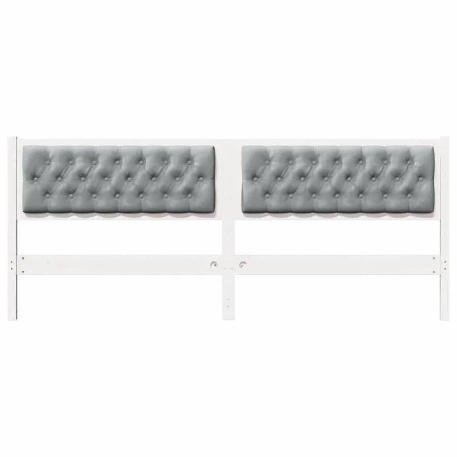 Tête de lit Autre Blanc et gris clair 200 cm Bois massif en pin - 4