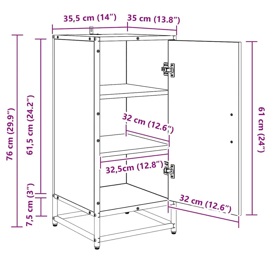 Buffet Chêne artisanal 35,5 x 35 x 76 cm - 14
