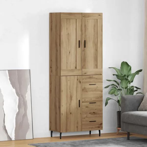 Haut Armoire 2 pcs Chêne artisanal 69,5 x 34 x 180 cm