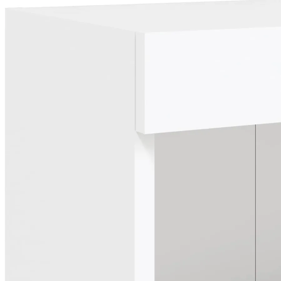 Unités murales TV avec LED 6 pcs blanc bois d'ingénierie - 11