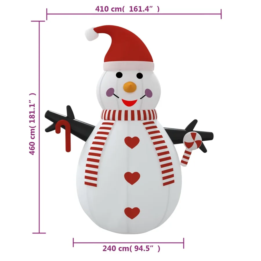 Bonhomme de neige gonflable avec LED 460 cm - 12