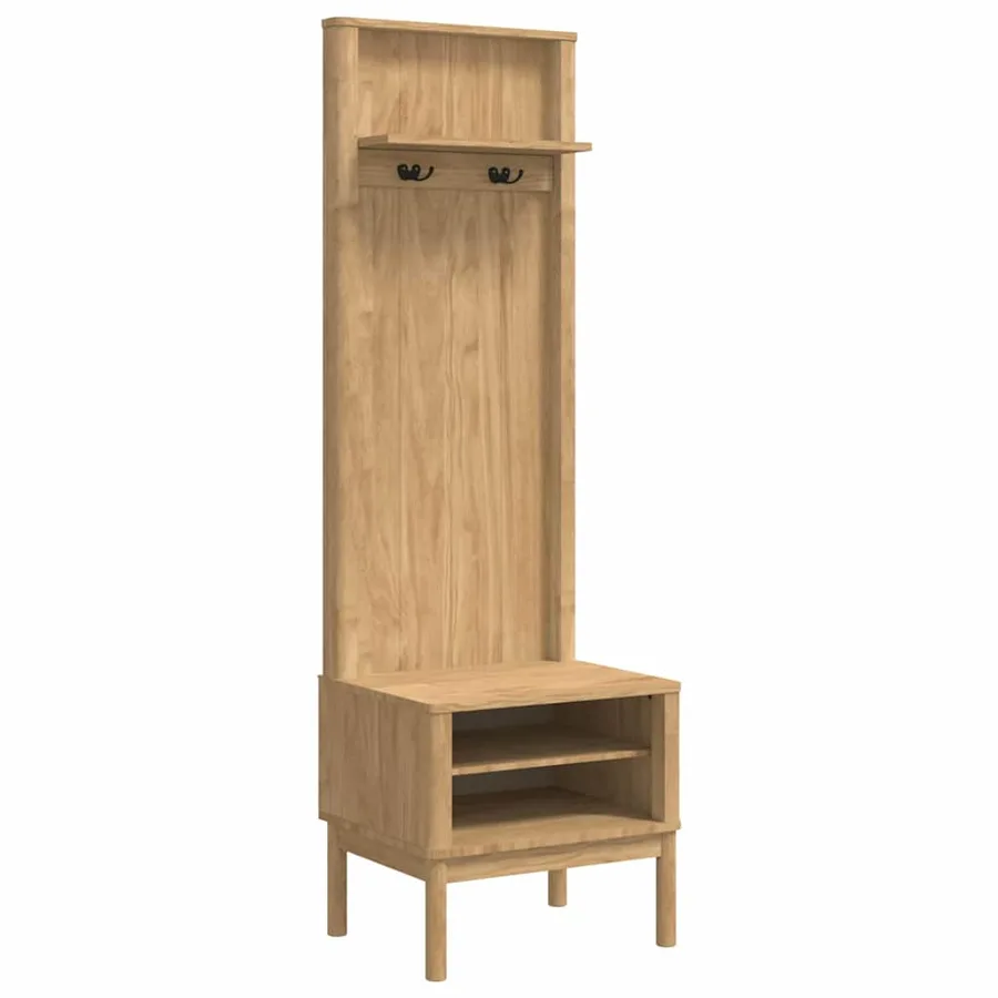 Meuble de couloir FLORO Cire marron 50 x 40 x 158 cm - 2
