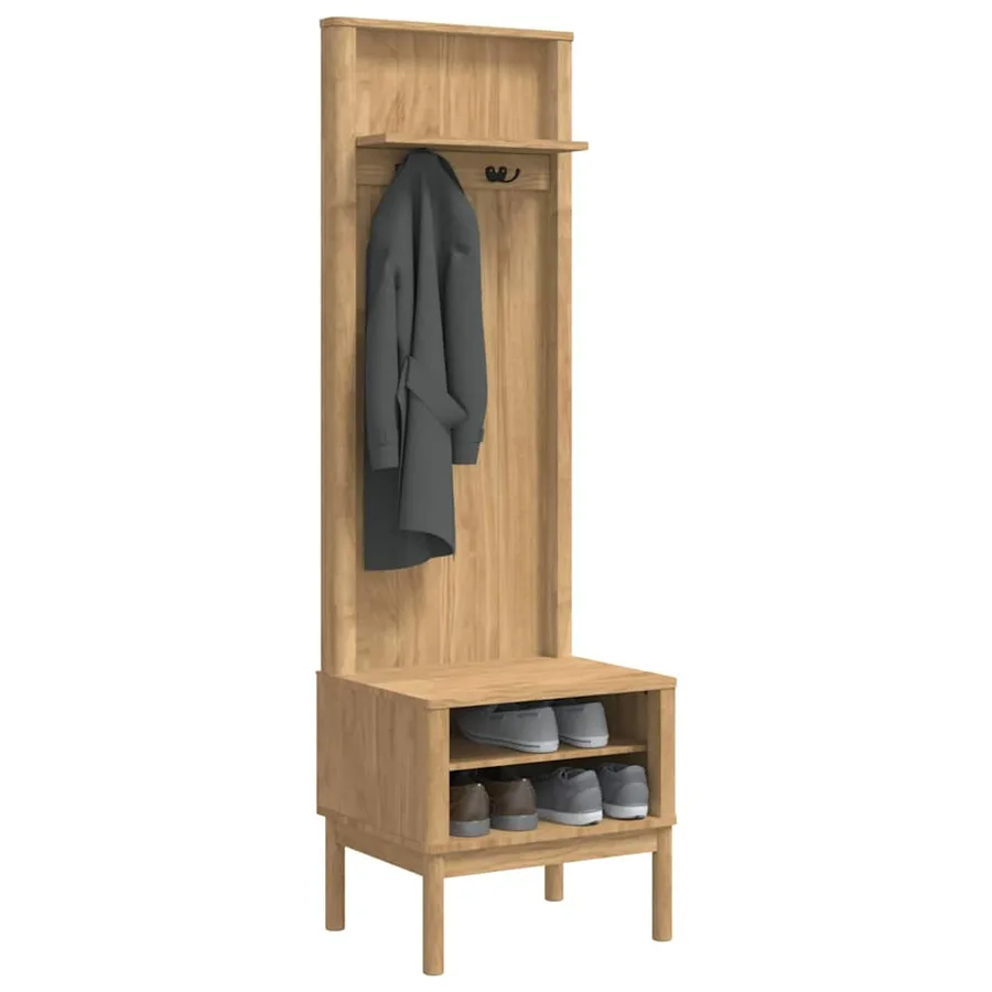 Meuble de couloir FLORO Cire marron 50 x 40 x 158 cm - 3
