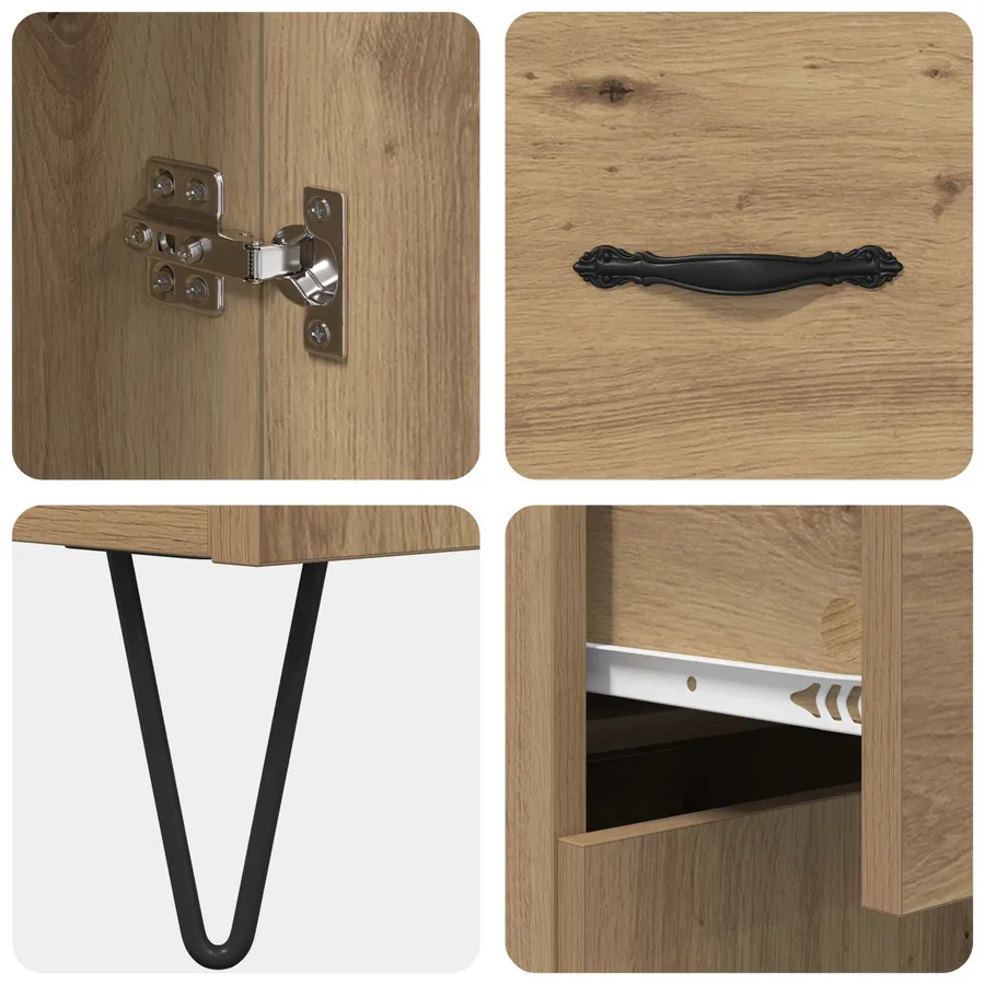 Haut Armoire 2 pcs Chêne artisanal 69,5 x 34 x 180 cm - 11