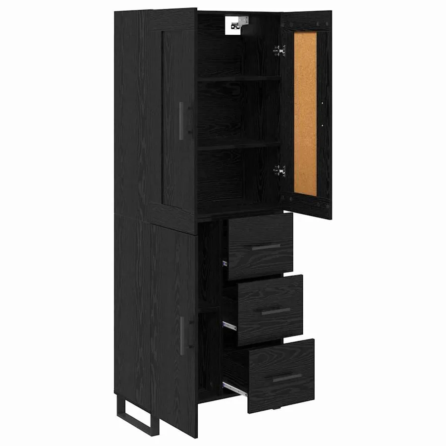 Haut Armoire Chêne noir 69,5 x 34 x 180 cm Bois d'ingénierie - 5