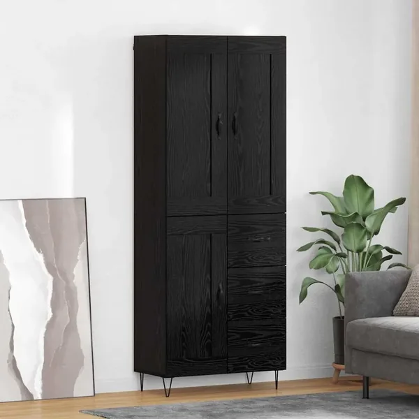 Haut Armoire Chêne noir 69,5 x 34 x 180 cm Bois d'ingénierie