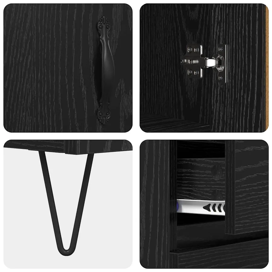 Haut Armoire Chêne noir 69,5 x 34 x 180 cm Bois d'ingénierie - 11