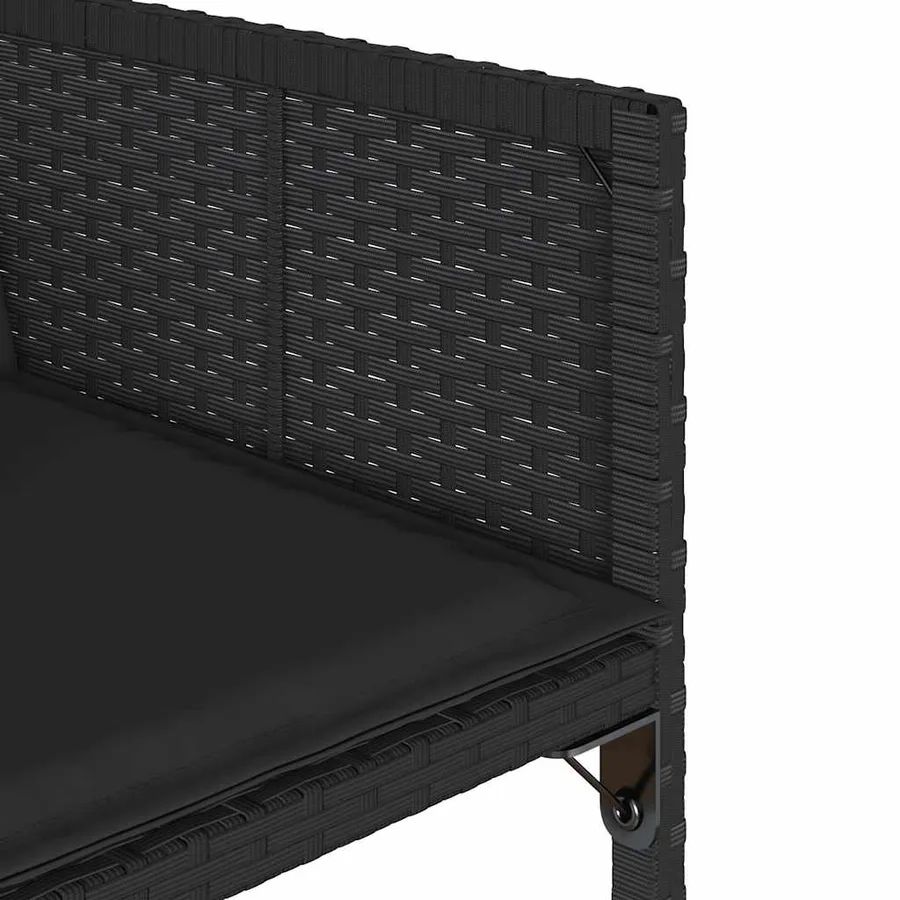 Chaises de jardin lot de 4 avec coussins noir résine tressée - 10