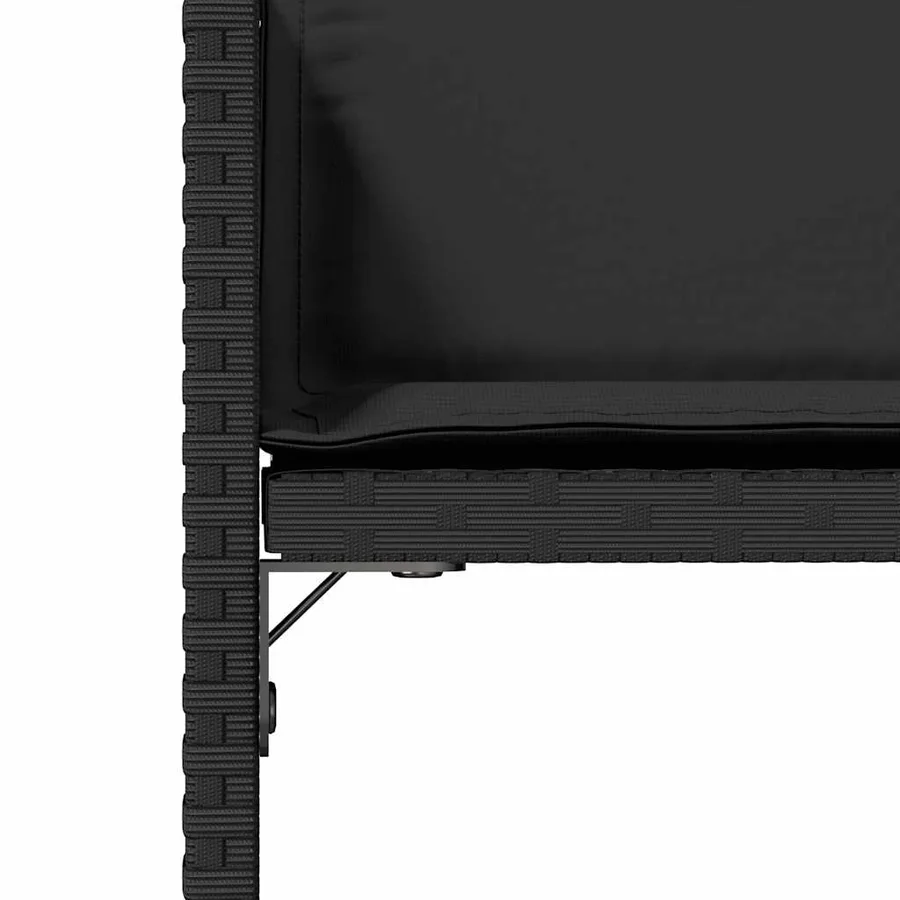 Chaises de jardin lot de 4 avec coussins noir résine tressée - 9