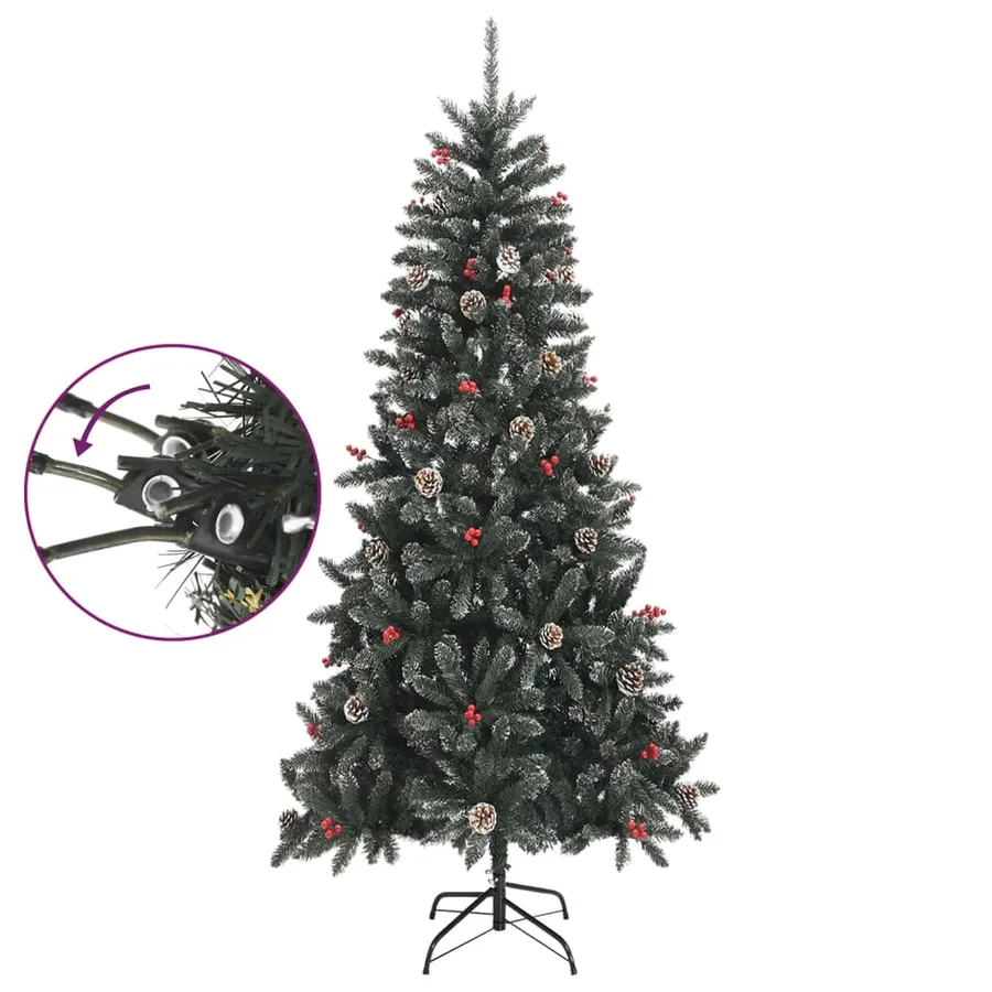 Sapin de Noël artificiel avec support Vert 240 cm PVC - 3