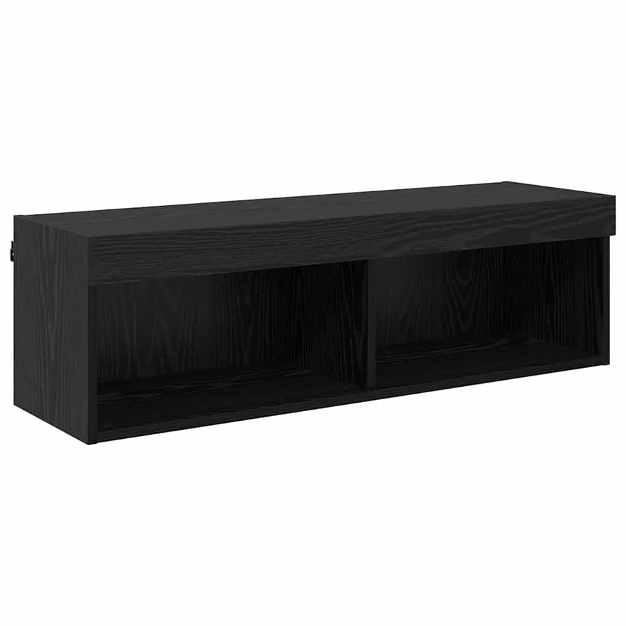 Meuble TV mural Chêne noir 100 x 30 x 30 cm Bois d'ingénierie - 2