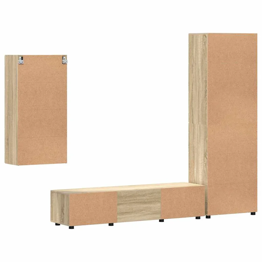 Ensemble meuble TV FLORIN 3 pcs Chêne Sonoma Bois d'ingénierie - 10