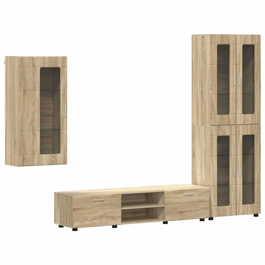 Ensemble meuble TV FLORIN 3 pcs Chêne Sonoma Bois d'ingénierie - 2