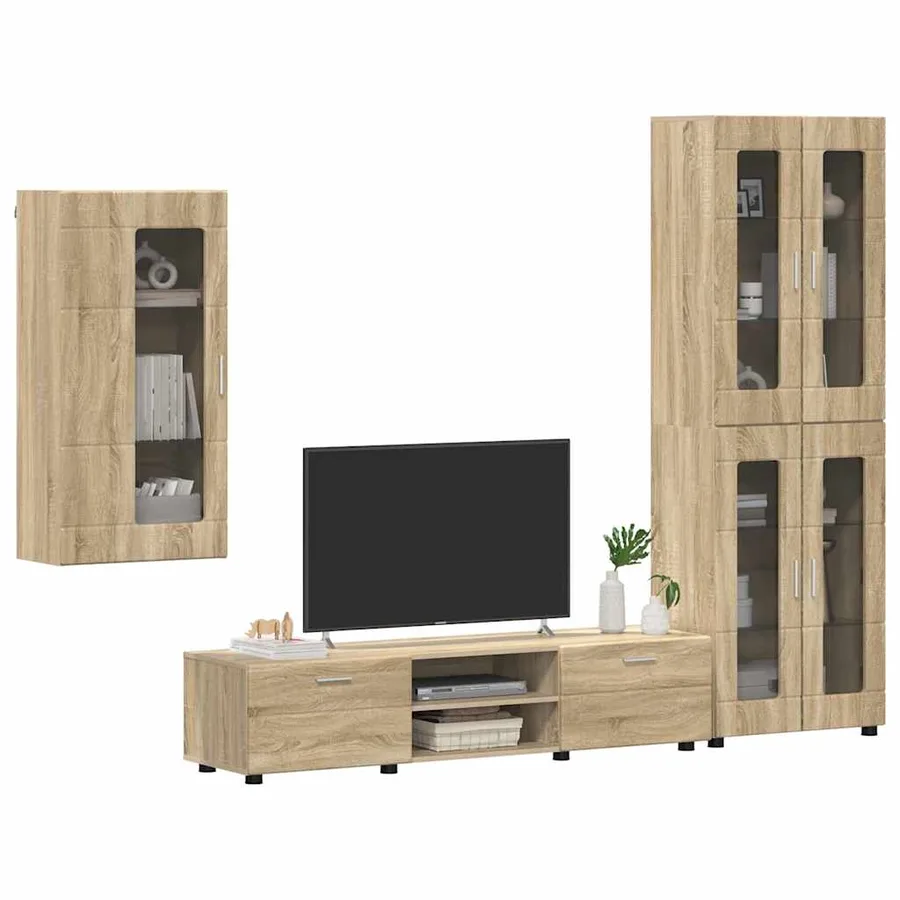 Ensemble meuble TV FLORIN 3 pcs Chêne Sonoma Bois d'ingénierie - 3
